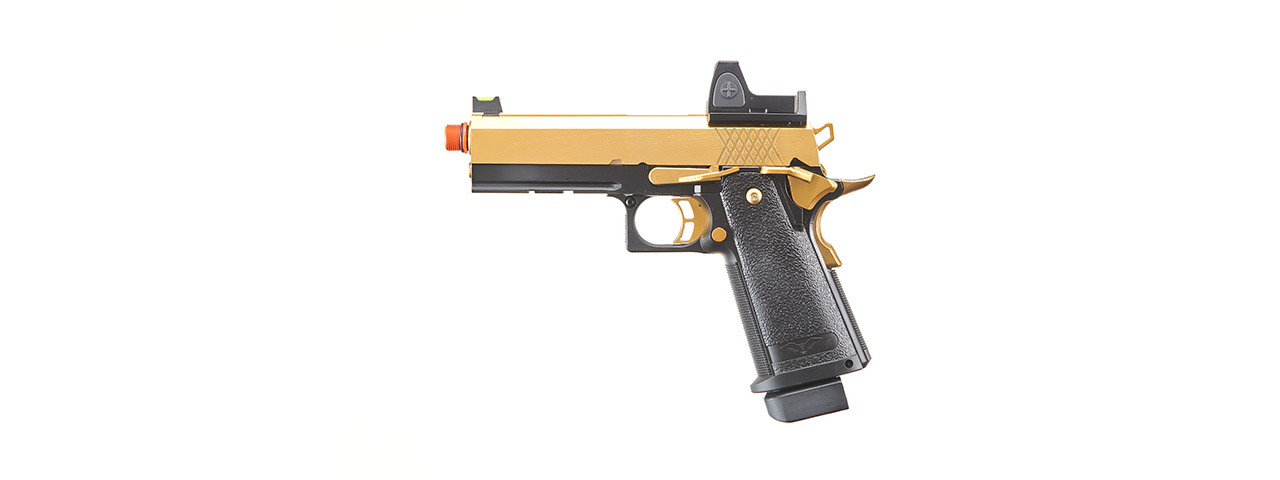 Raven Airsoft 4.3 Hi Capa + Micro Red Dot - Black & Gold