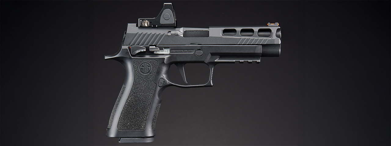 Sig Sauer Proforce P320 XCarry GBB Pistol w/ PH+ P320/M17 Slide & Lancer Tactical Red Dot Reflex Sight - (Black)