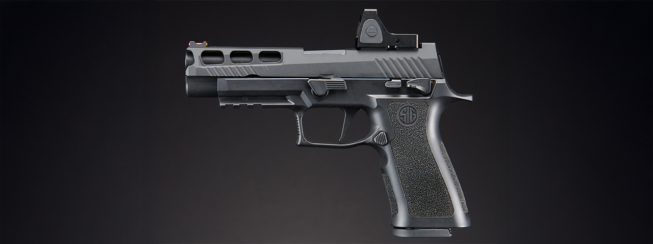 Sig Sauer Proforce P320 XCarry GBB Pistol w/ PH+ P320/M17 Slide & Lancer Tactical Red Dot Reflex Sight - (Black)