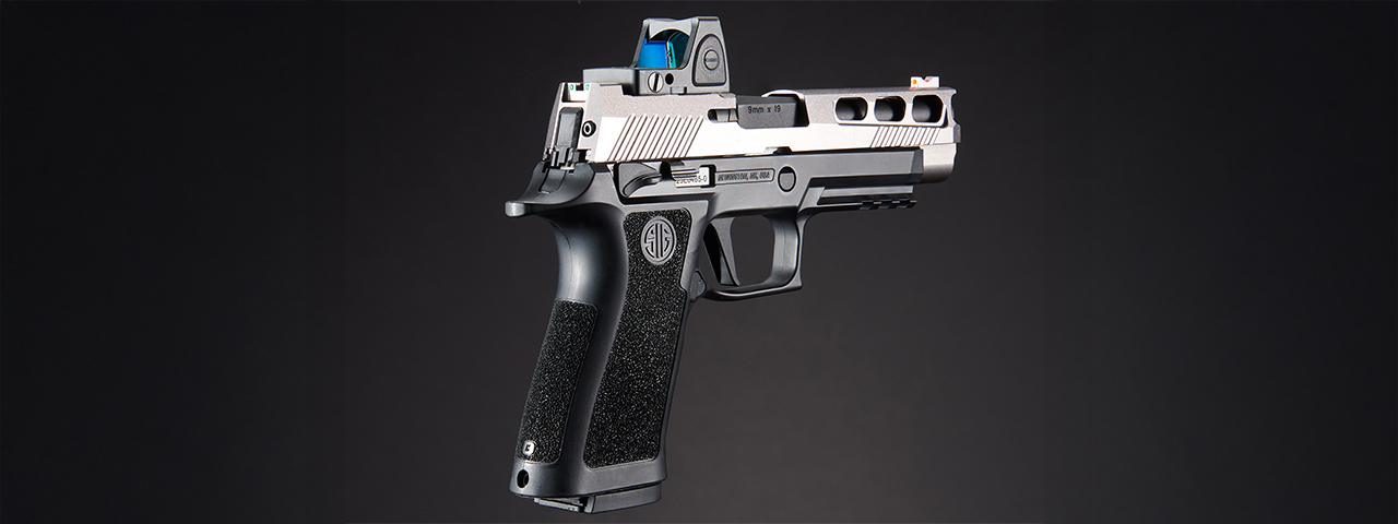 Sig Sauer Proforce P320 XCarry GBB Pistol w/ PH+ P320/M17 Slide & Lancer Tactical Red Dot Reflex Sight - (Gray)
