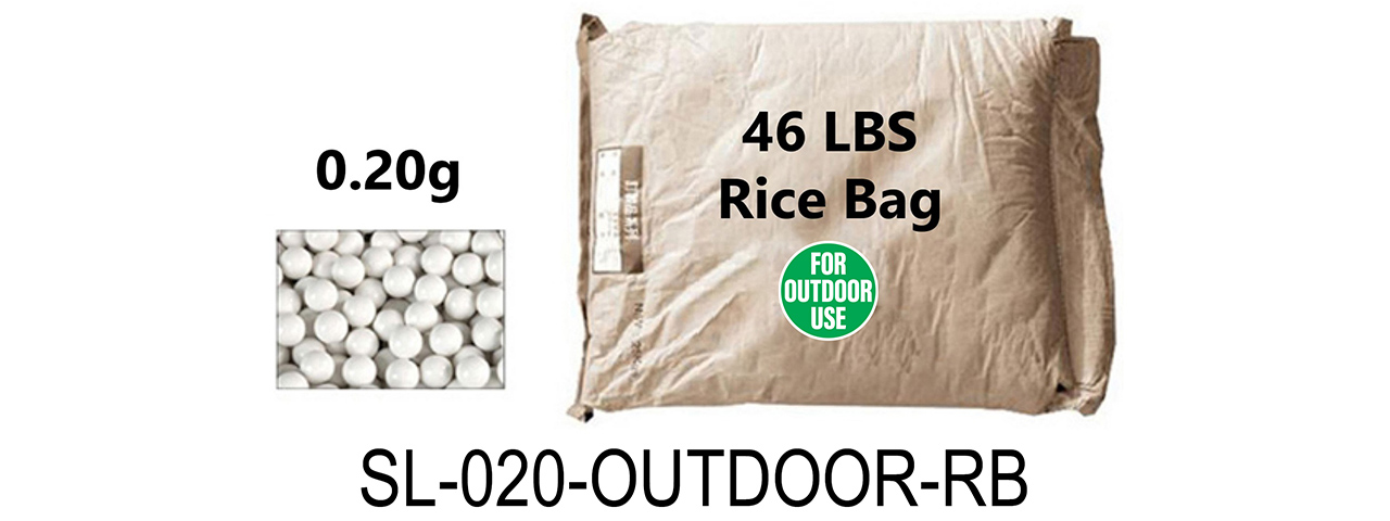 Lancer Tactical 46 lbs Rice Bag Airsoft 0.20g BBs - (White) - Excludes Free Shipping