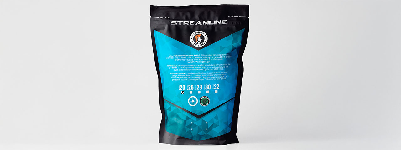 Lancer Tactical 5000 Round 0.20g Streamline Competition Grade Outdoor -Tracer BBs (Color: Green)