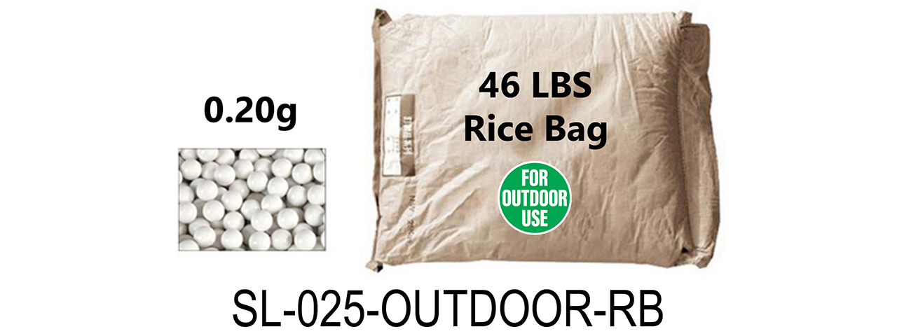 Lancer Tactical 46 lbs Rice Bag Airsoft 0.25g BBs - (White) - Excludes Free Shipping