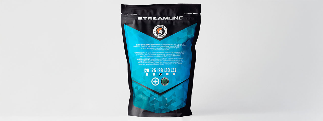 Lancer Tactical 3570 Round 0.28g Streamline Competition Grade Outdoor -Tracer BBs (Color: Green)