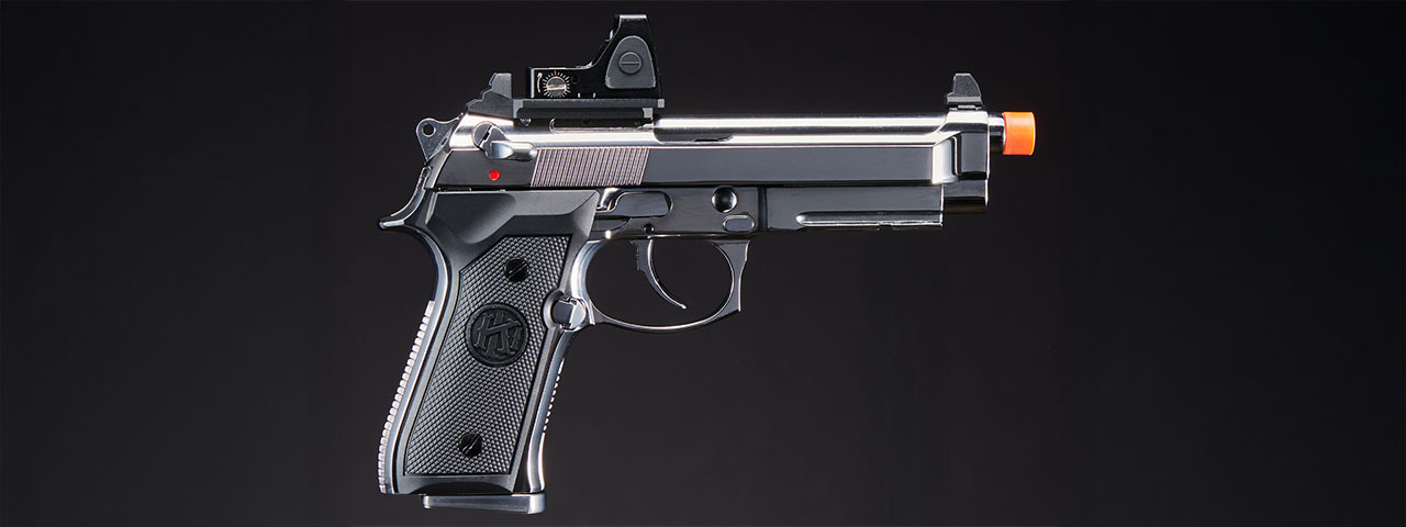 KLI KL-92 AI Optic Ready Silver Version 6mm Dual Power CO2/Gas Blowback Airsoft Pistol - (Silver )