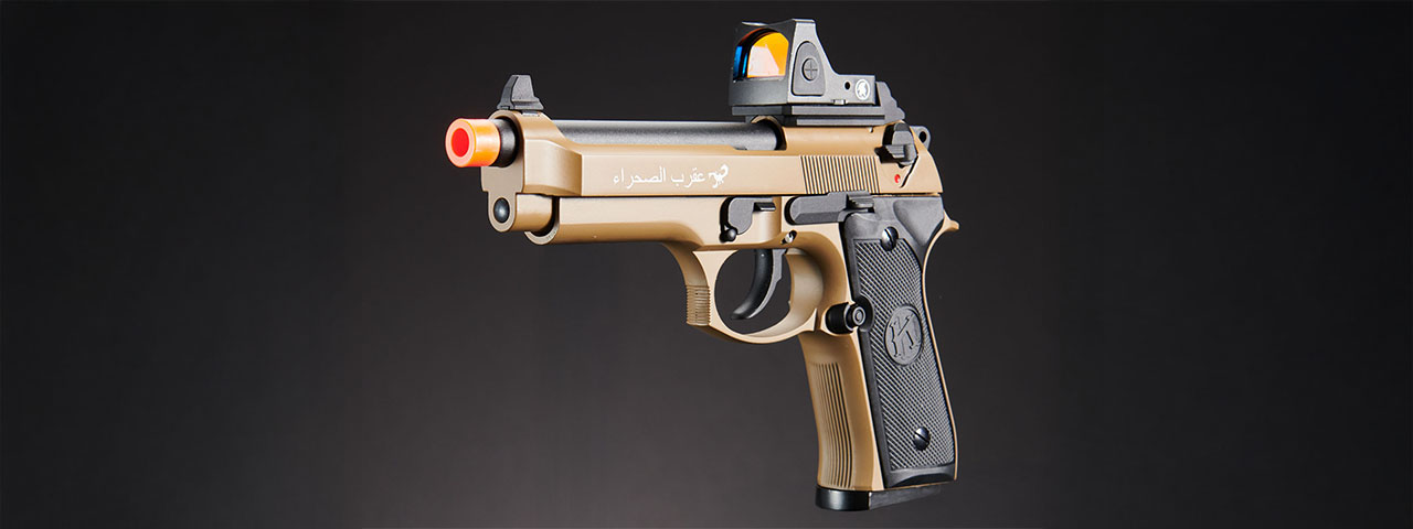 KLI KL-92 SAHARA Limited Edition 6mm Dual Power CO2/Gas Blowback Airsoft Pistol - (Tan)