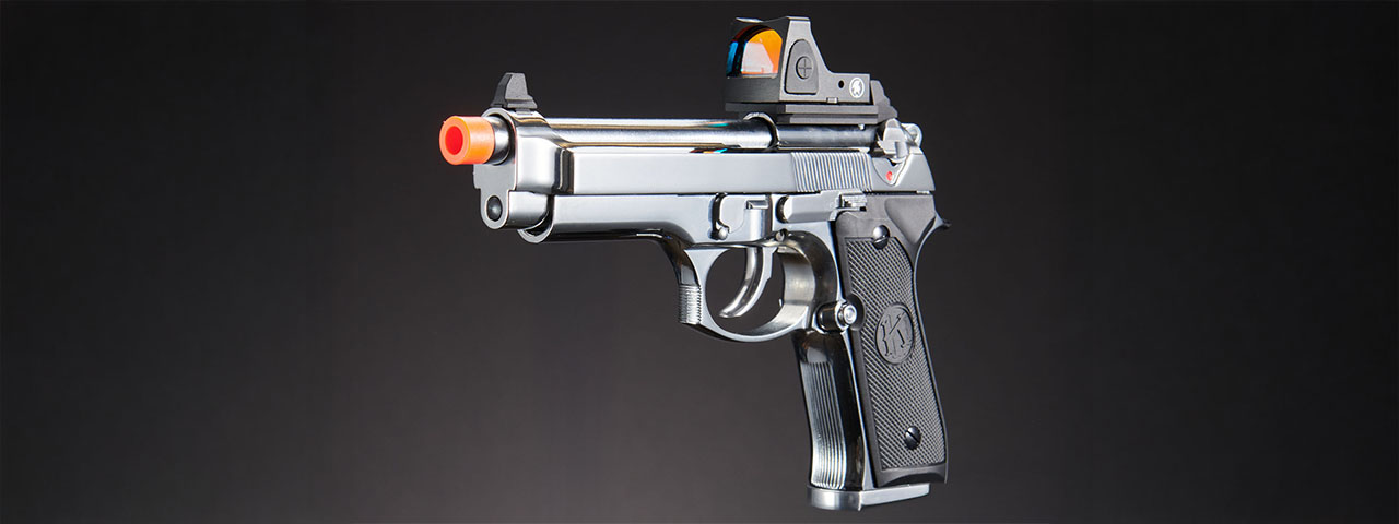 KLI KL-92 Platinum 6mm Dual Power CO2/Gas Blowback Airsoft Pistol - (Platinum)
