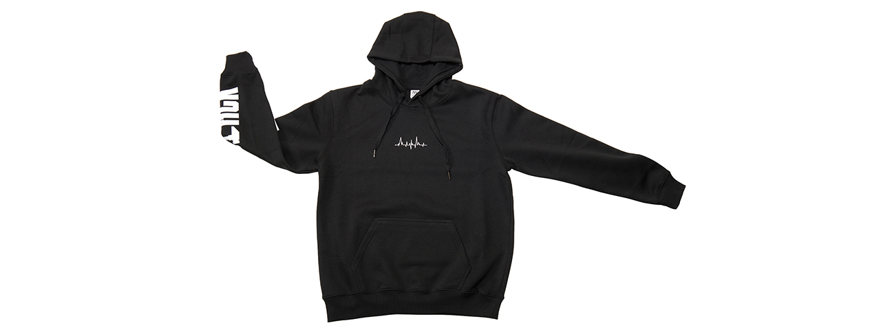Dr. Black Heartbeat Pullover Hoodie - (Black/XLarge)