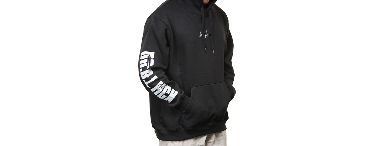 Dr. Black Heartbeat Pullover Hoodie - (Black/XLarge)