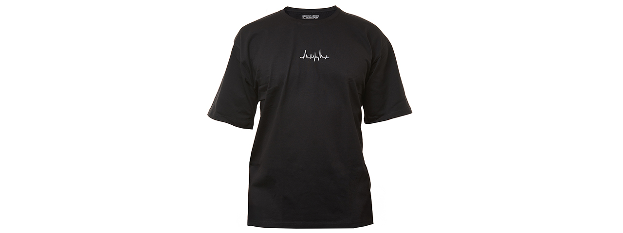 Dr. Black Heartbeat Hue Logo T Shirt - (Black/Large)
