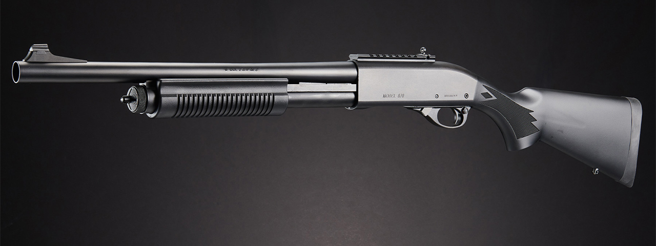 Tokyo Marui M870 Gas Powered Pump Action Shotgun (Color: Black)
