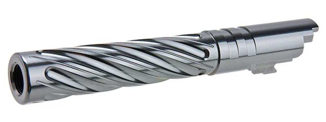 Dr. Black CNC Aluminum Spiral Storm Outer Barrel For TM Hi-CAPA 4.3 GBB Pistols - (Gray)