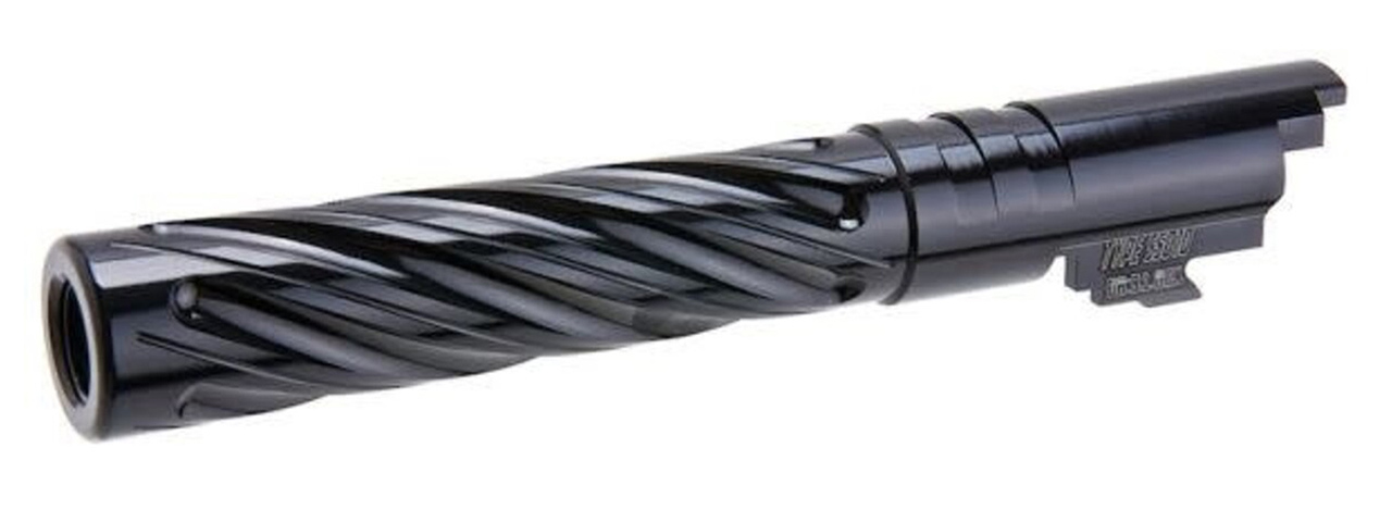 Dr. Black CNC Aluminum Spiral Storm Outer Barrel For TM Hi-CAPA 5.1 GBB Pistols - (Black)