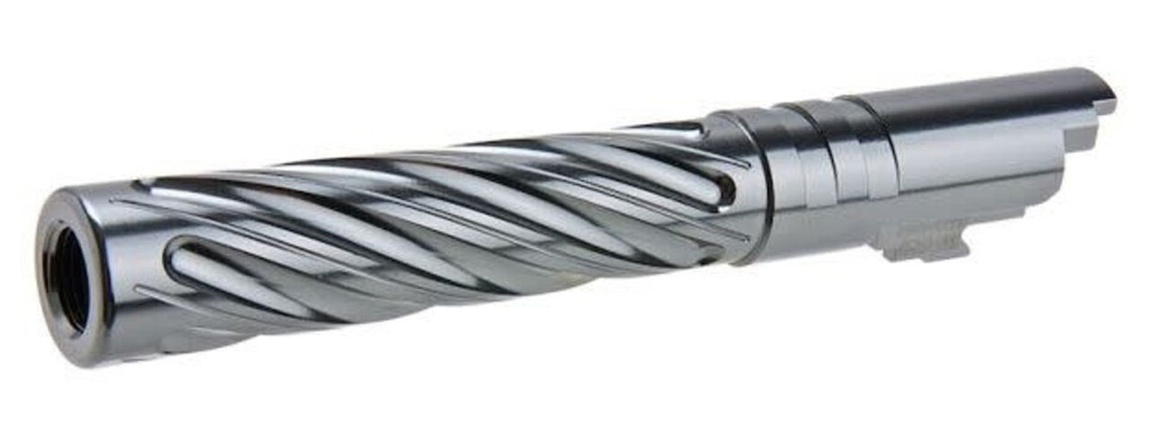 Dr. Black CNC Aluminum Spiral Storm Outer Barrel For TM Hi-CAPA 5.1 GBB Pistols - (Gray)