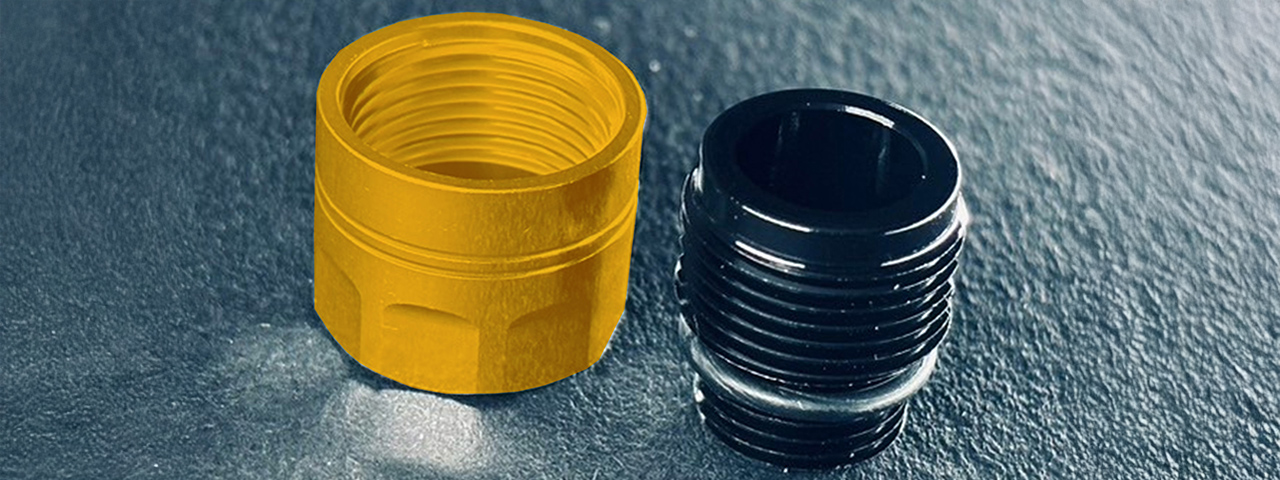 Dr. Black CNC Aluminum Type A Outer Barrel Adapter - (Gold)