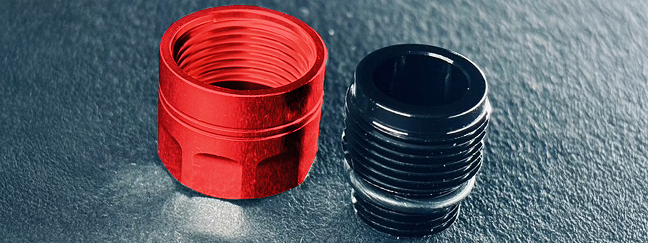 Dr. Black CNC Aluminum Type A Outer Barrel Adapter - (Red)