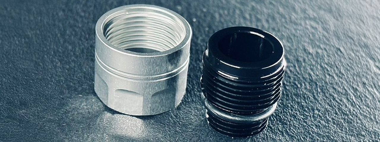 Dr. Black CNC Aluminum Type A Outer Barrel Adapter - (Silver)
