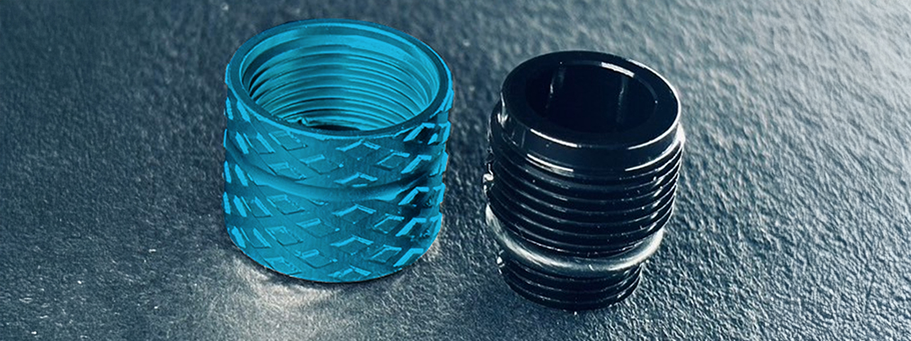 Dr. Black CNC Aluminum Type B Outer Barrel Adapter - (Aquamarine)