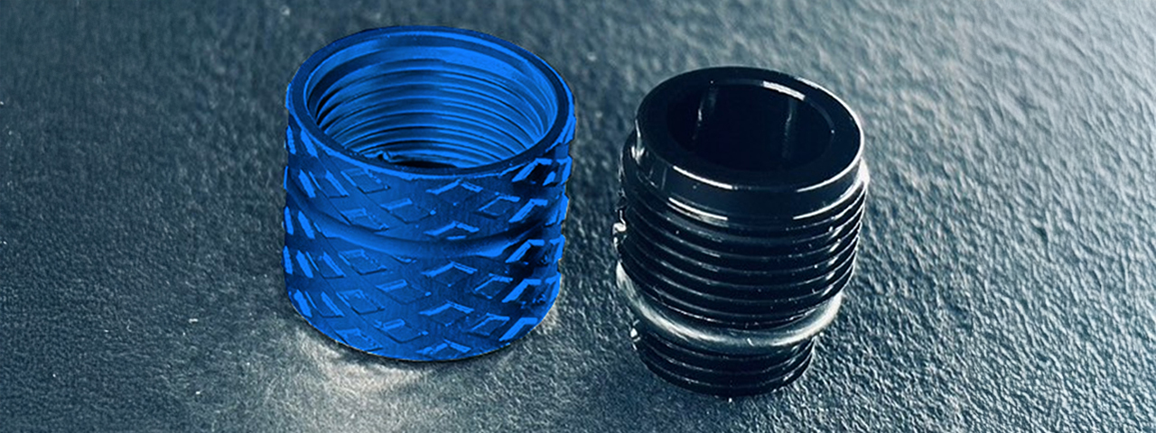 Dr. Black CNC Aluminum Type B Outer Barrel Adapter - (Blue)