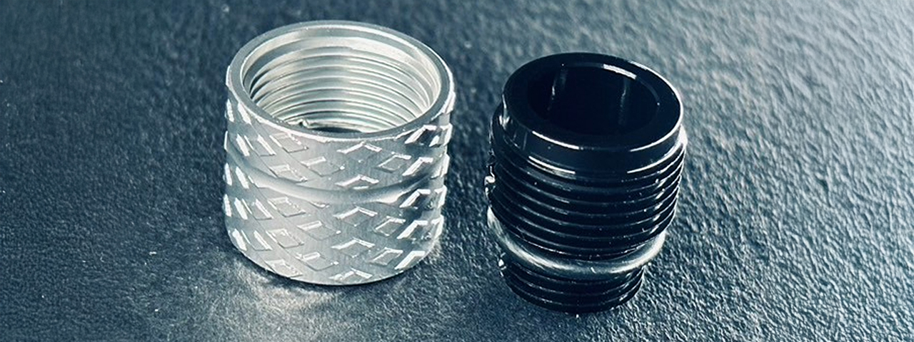 Dr. Black CNC Aluminum Type B Outer Barrel Adapter - (Silver)