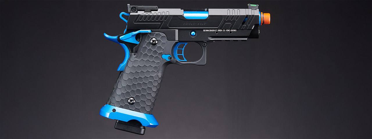 Vorsk Hi-Capa CS Vengeance 3.8 Compact GBB Pistol - (Black/Blue)
