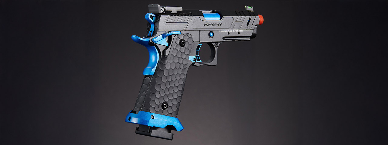 Vorsk Hi-Capa CS Vengeance 3.8 Compact GBB Pistol - (Black/Blue)