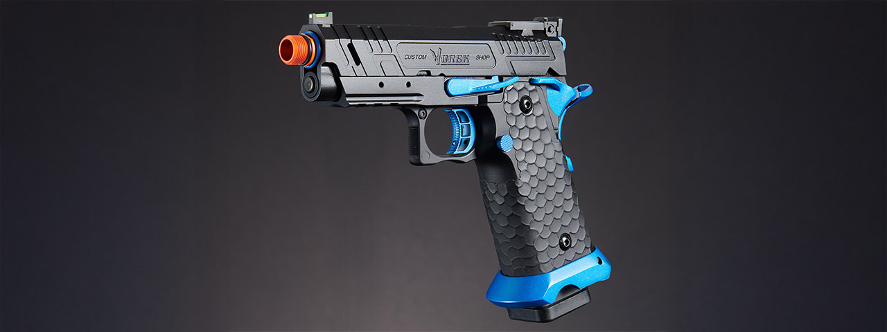 Vorsk Hi-Capa CS Vengeance 3.8 Compact GBB Pistol - (Black/Blue)