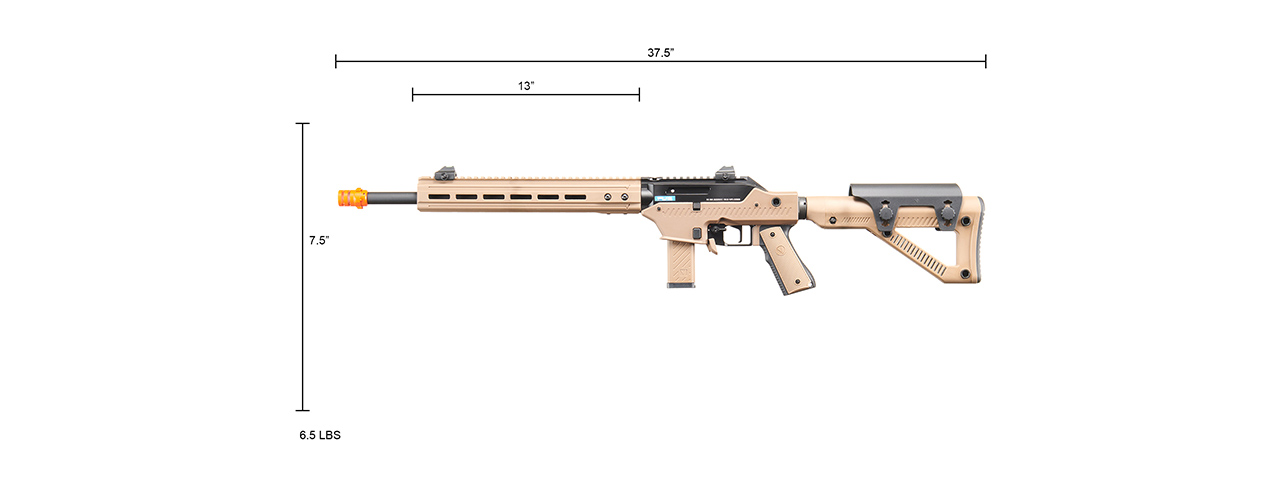 Vorsk VMP-2D DESIGNATED MARKSMEN GBB Airsoft Rifle Semi-Only - (Black/Tan)