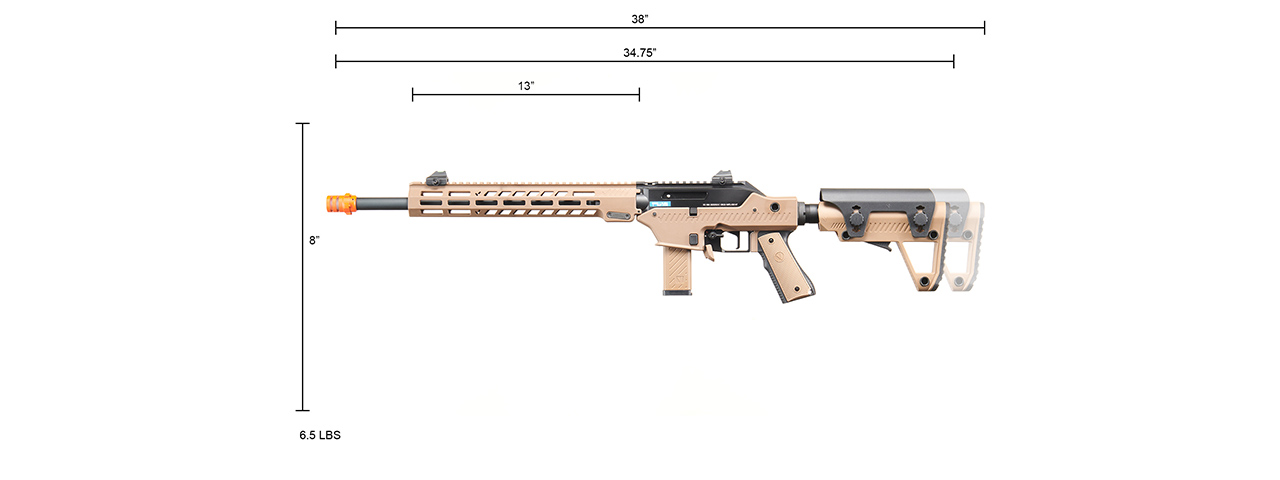 Vorsk VMP-2MD RECON RIFLE GBB Airsoft Rifle Semi-Only - (Black/Tan)