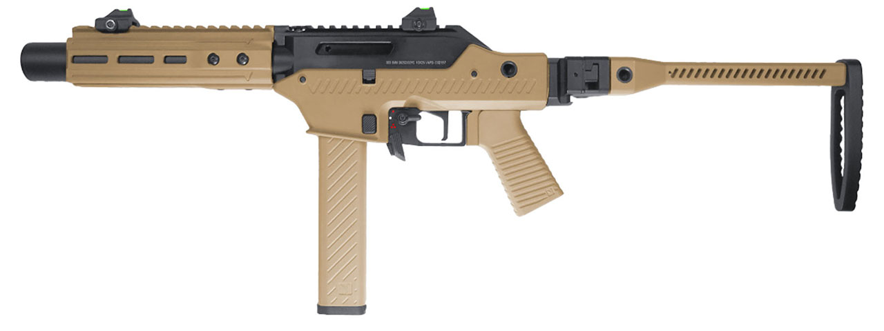 Vorsk VMP 2SD GBB Airsoft Rifle w/ Integrated Suppressor & Folding Stock - (Tan)