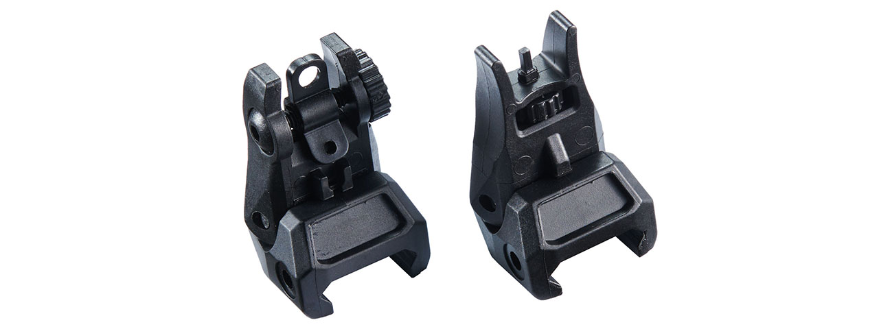 WELL Flip Up Sight Set for Airsoft Rifles - (Black)
