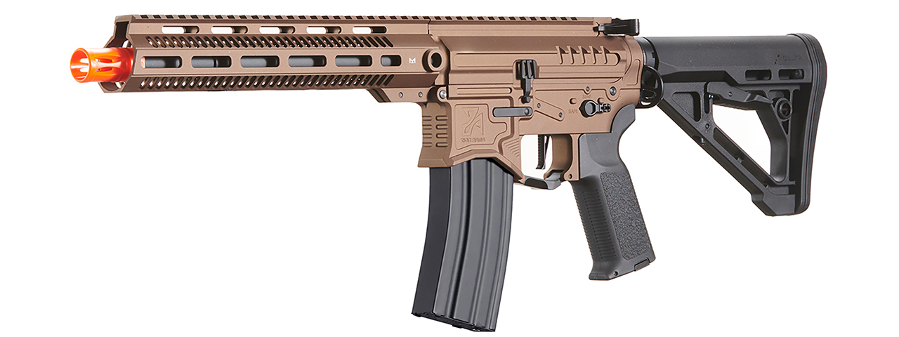 Zion Arms R15 Mod 1 Long Rail Airsoft Rifle with Delta Stock (Color: Bronze)