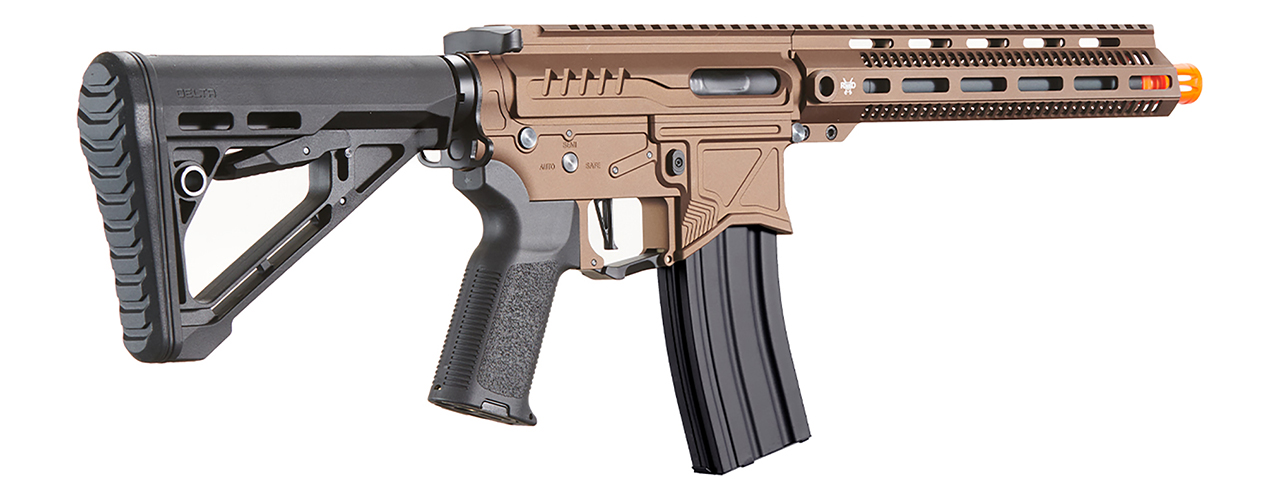 Zion Arms R15 Mod 1 Long Rail Airsoft Rifle with Delta Stock (Color: Bronze)