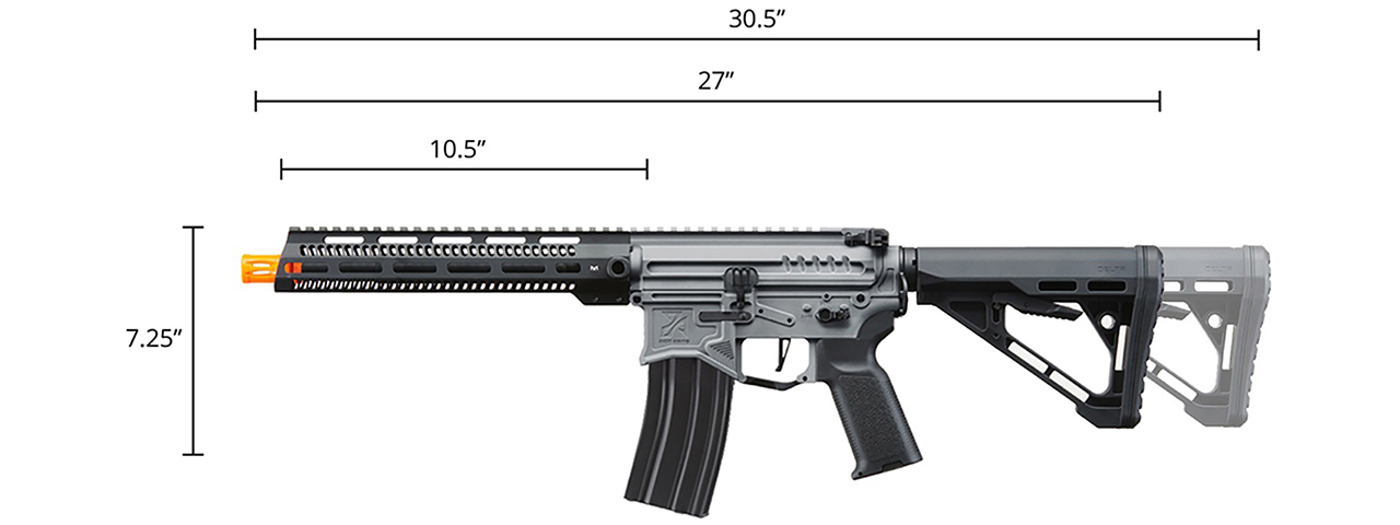Zion Arms R15 Mod 1 Long Rail Airsoft Rifle with Delta Stock (Color: Grey)