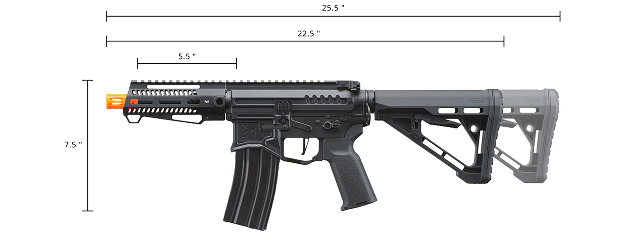 Zion Arms R15 Mod 1 Short Barrel Airsoft Rifle with Delta Stock (Color: Black)