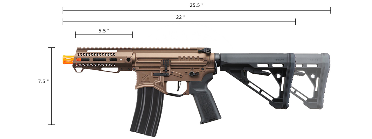 Zion Arms R15 Mod 1 Short Barrel Airsoft Rifle with Delta Stock (Color: Bronze)