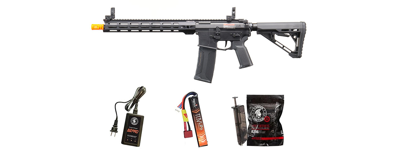 Lancer Tactical Gen 4 Predator 13" Carbine AEG w/ Aster II Bluetooth ETU (Black)