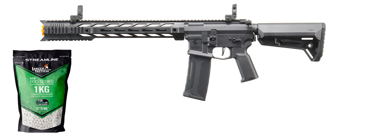Lancer Tactical Gen 2 M4 SPR Interceptor AEG w/ Ambidextrous NSR Receiver & NSR Stock - (Black) - Gen 2 Starter Bundle