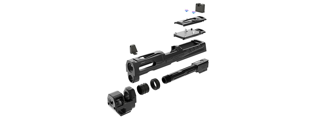 PTS Killer Innovations Velocity V1 Slide and Barrel Conversion Kit for SIG AIR P320 M18 & X Carry GBB Pistols - (Black)